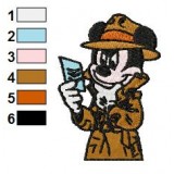 Mickey Mouse Inspector Embroidery Design 02